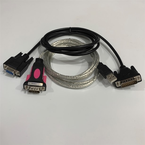 Bộ Combo Cáp Lập Trình IC690ACC901 RS232/RS422 Adapter PLC Programming Cable 1.5M Và USB to RS232 Z-TEK For PLC GE Fanuc Series 90-30 to Computer