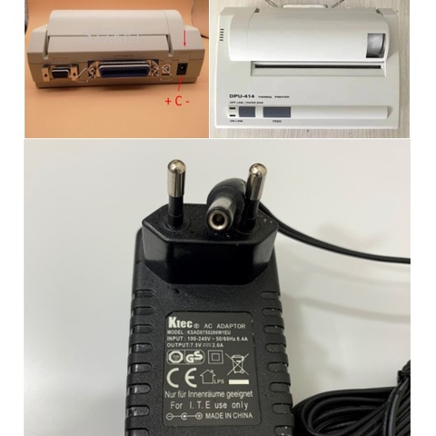 Adapter OEM PW-C0725-W2-B Dùng Cho Máy In Nhiệt 7.5V 2A Ktec Connector Size 5.5mm x 2.5mm DC + C – For Printer Seiko DPU414 DPU-414 Series