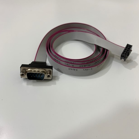 Cáp Chuyển Đổi Flat Ribbon Cable 10 Pin IDC Connector Pitch 2.54mm to RS232 DB9 Male Length 1M