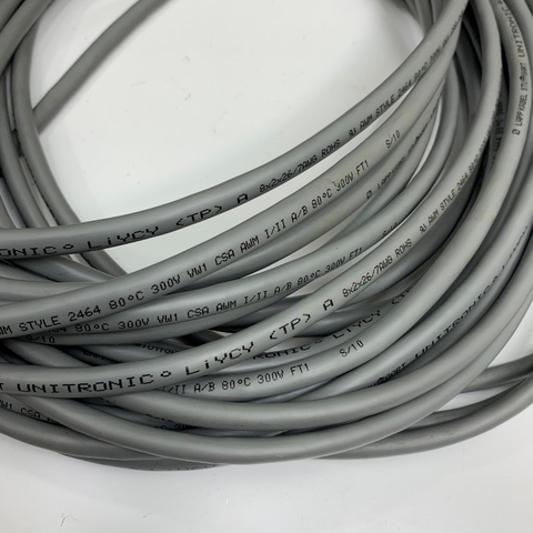 Cáp Điều Khiển Chuyển Động Dài 20M 66ft LAPP KABEL STUTTGART UNITRONIC LiYCY (TP) A 8x2x26/7AWG Shielded Cable 16 Core x 0.14 mm² OD 8.0mm Gray STYLE 2464 80°C 300V VW1