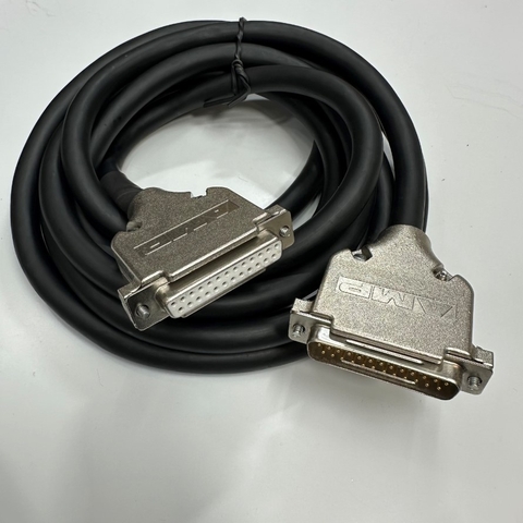 Cáp 2.6M 8.7ft DB25 Male to DB25 Female Connector AMP Metal Shell Serial RS232 Extension Cable 22AWG 300V 25x0.35mm² For Power I/O Servo Drive and Laser Marker Controller