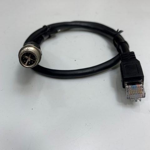 Cáp Điều Khiển XC-M12EN-M8SR-0.5M Dài 0.5M 1.6ft Cable Ethernet M12 8 Pin X-Code Male to RJ45 CAT5E Shielded For Cognex Industrial Camera