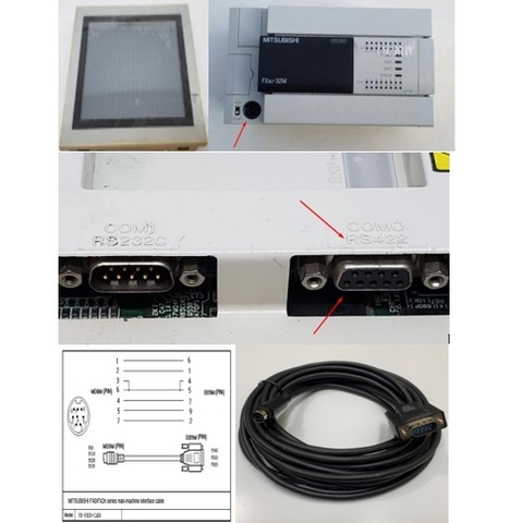 Cáp Lập Trình FX-50DU-CAB0 33 ft Dài 10M For HMI Mitsubishi F940/930/920 Series Touch Screen to Connect PLC Mitsubishi Fx Series