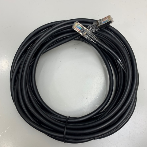 Cáp Mạng Công Nghiệp Dài 30M 100ft CAT5E Shielded S/FTP Ethernet Network Gigabit LAN Network Cable RJ45 Patch Cable 4PR 24AWG Black For Servo, PLC, HMI, Ethernet Network Cable