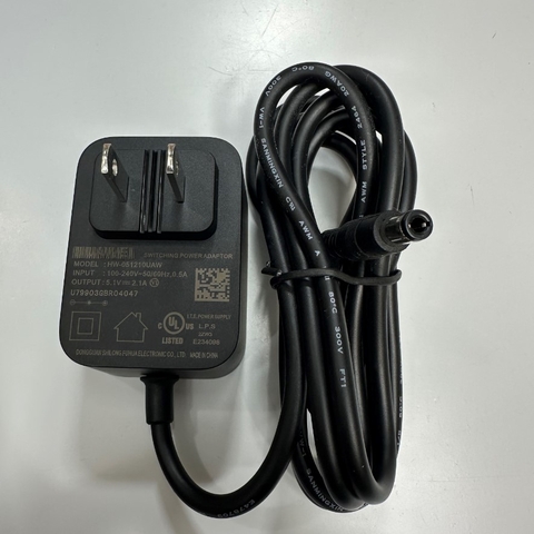 Adapter 5.1V 2.1A 10W Dongguan US Plug Connector Tip Size 5.5mm x 2.5mm For Ethernet Media Converter Network, IP Phone VoIP Network, Fingerprint Time Clock