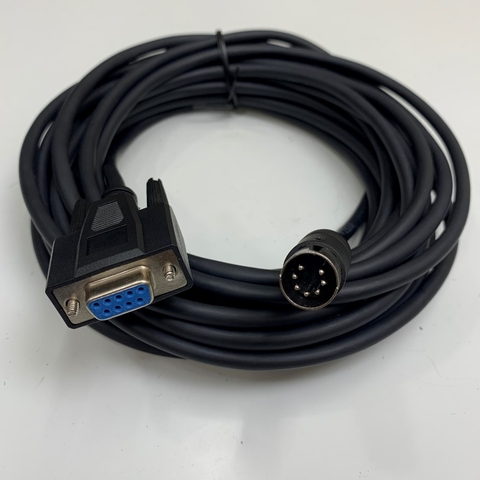 Cáp Điều Khiển A＆D RS-232C AX-KO1786-1000 Dài 10M 33ft Shielded Cable SHIN HWA E97577 Connector 7 Pin DIN Male Plug to DB9 Female For Balances A&D HV-G, HV-WP, HW-G, HW-WP, Series witch Computer