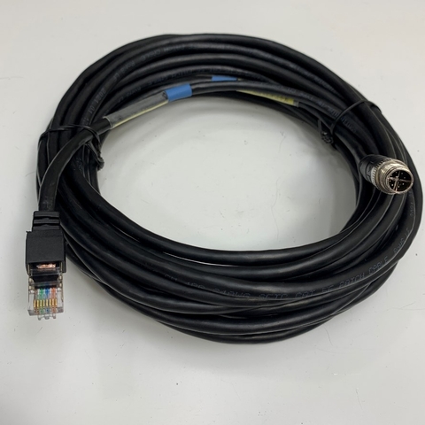 Cáp XC-M12EN-M8SR-15M M12 X-Coded 8 Pin Male to RJ45 GigE Vision Cat5E High Flex Ethernet Cable  For Machine Vision
