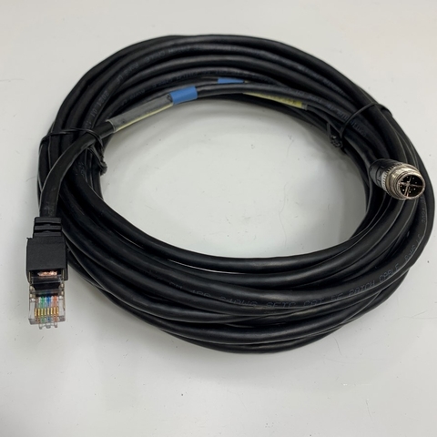 Cáp Điều Khiển DK-G-XC-M12EN-M8SN-10M-N Dài 10M 33ft Cable M12 X-Code 8 Pin Male to RJ45 CAT5E Shielded For Cognex Industrial Camera Flexible Original Networking Cable