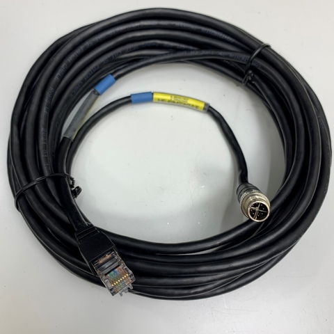 Cáp Điều Khiển DK-G-XC-M12EN-M8SN-08M-N Dài 8M 24ft Cable M12 X-Code 8 Pin Male to RJ45 CAT5E Shielded For Cognex Industrial Camera High Flex Original Networking Cable