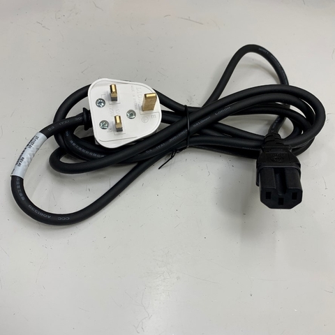 Dây Nguồn 2.5M 8.3ft Power Cord UK BS1363 Plug to C15 Fused 13A Plug 10A 250V 18AWG 3x1.0mm² UL Cable OD 7.5mm For Switch Cisco Nexus, Cisco Catalyst Networking Switch