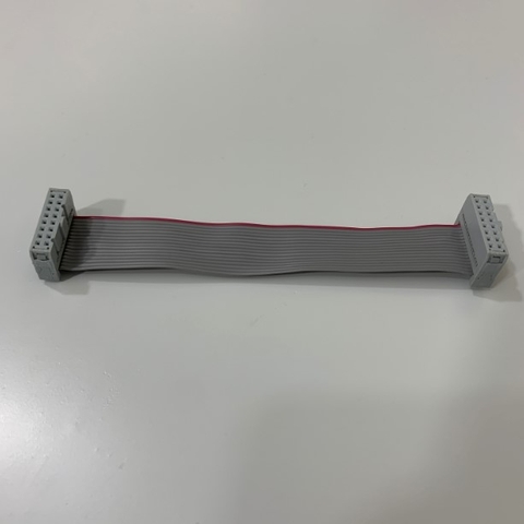 Cáp 16 Pin Flat Ribbon Data Cable Grey Dài 11Cm IDC Female Connector Pitch 2.54mm - Cable Pitch 1.27mm For HMI Panel CMC CNC PLC