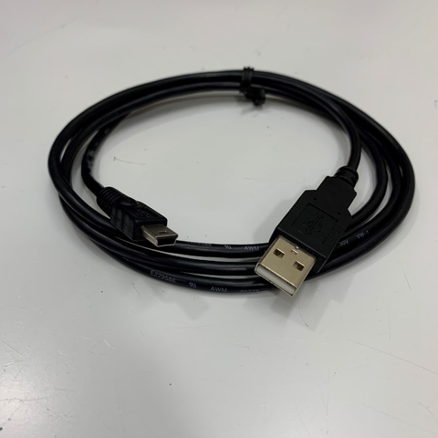 Cáp 1.3M OEM Thay Thế 2-5150-12 Cable USB 2.0 Type A to Mini USB 5 Pin 480Mbps Shielded Black For Máy Đếm Hạt Tiểu Phân Cầm Tay CEM DT-9880 Handheld Particle Counter witch Computer Data Transfer Cable