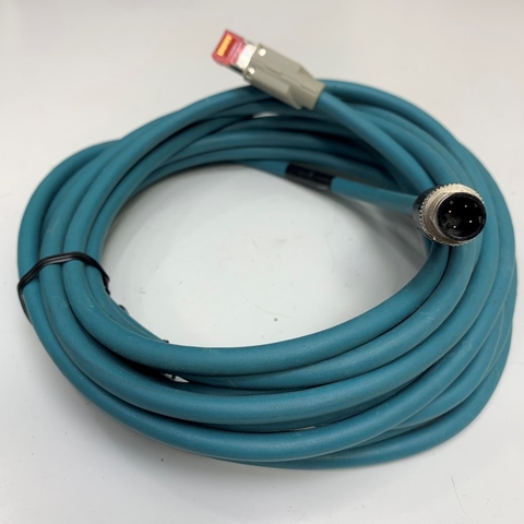 Cáp 5M 17ft STP-M12D-415 Cable 4 Pin Male M12 D-Code to RJ45 Shielded Ethernet For Banner Engineering DXMR90 Industrial Controller Ethernet IP Modbus TCP and Profinet