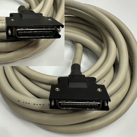 Cáp 6M 20ft Interface SCSI Shielded  Cable HPCN Connector MDR 50 Pin Male to Male Pitch 1.27mm Screw Lock Signal I/O Cable ONAMBA-M E43213 OD Ø 12.0mm Grey