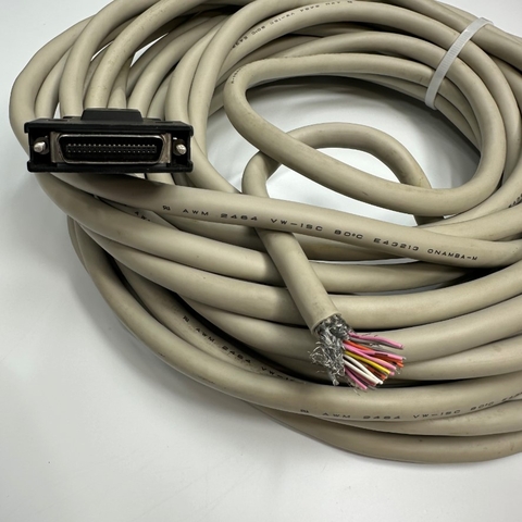 Cáp 14M 47ft DV0P4510 Interface Cable Panasonic MINAS A4P Series CN X5 Servo Driver I/O Control Line Signal Cable ONAMBA-M E43213 Connector MDR 36 Pin Male to 36 Core OD Ø 10.5mm Gray