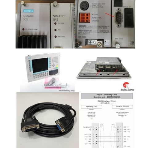 Cáp Lập Trình 6XV1440-2KH32 Cable 5M For Siemens 6AV3637-1LL00-0AX0 Operating Interface Panel Với Siemens Simatic 500/505 PLC Rack SIMATIC 545 VERY NICE