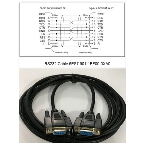Cáp Lập Trình 6ES7901-1BF00-0XA0 Cable 3M For Download PC to RS232 Adapter For Siemens MPI TP27