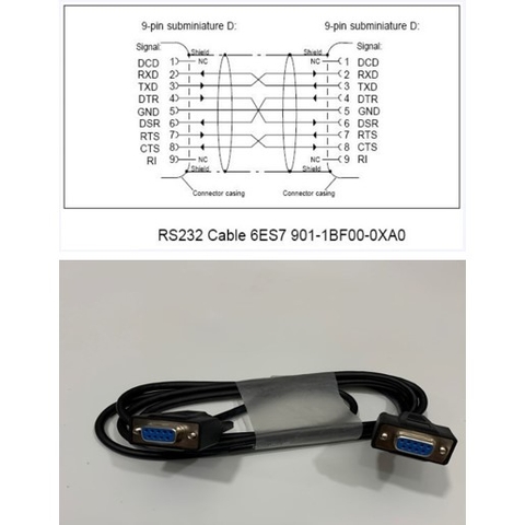 Cáp Lập Trình 6ES7901-1BF00-0XA0 Cable 1.8M For Download PC to RS232 Adapter For Siemens MPI TP27