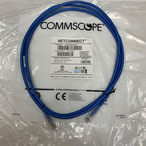 Dây Nhẩy Chuẩn Công Nghiệp Commscope NPC06UVDB-BL007F UTP CAT6 Gigabit PVC 24AWG Industrial Ethernet RJ45 Network Patch Cord Straight Through Cable Blue Length 2M 7ft