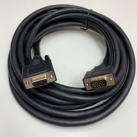 Cáp Điều Khiển Bộ Mã Hóa Công Nghệ Thang Máy Heidenhain Linear Encode Shielded Cable HD 15 Pin Male to Female D-Sub VGA Dài 4.5M For Step Elevator integrated inverter AS380 lift controller 380V 5.5kw witch Heidenhain ERN1387