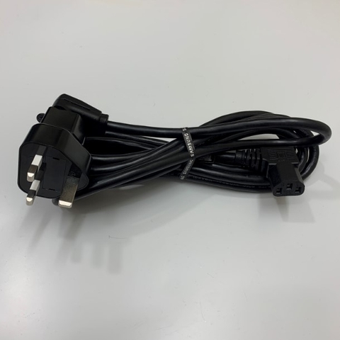 Adapter Plug UK to NEMA 5-15R + Dây Nguồn NEMA 5-15P to Right Angle C13 Power Cord 10A 125V 3x0.824mm² OD 8.0mm Length 3M