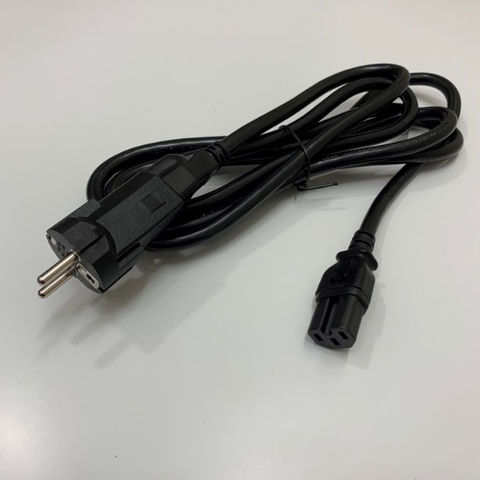 Adapter Plug European to NEMA 5-15R + Dây Nguồn NEMA 5-15P to IEC C15 15A 250V 3x2.08mm² OD 9.5mm Length 2.5M