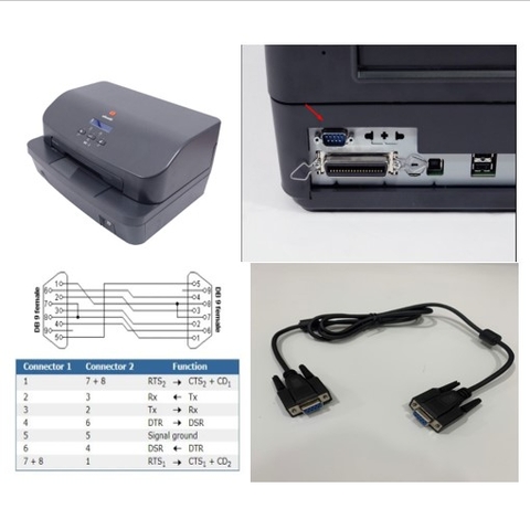 Cáp Máy In Olivetti MB2 Passbook Printer With Scanner In Ma Trận Điểm For Sổ Tiết Kiệm Ngân Hàng Hộ Chiếu RS232 Black Length 1.5M