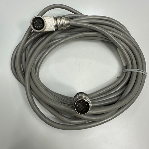 Cáp 5M 17ft Connector AISG DIN Right Angle 12 Pin Female to 12 Pin Male Shielded Cable Grey 12 Core x 0.12mm² OD 6.8mm For Signal and Power Cable Industrial