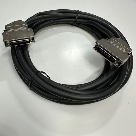 Cáp 2M 6.5ft SCSI Connector 3M 10336 MDR 36 Pin Male to Male Pitch 1.27mm with 60 Degree Metal Gold Plated Latch Clip Black OD 7.6mm Cable For Servo Drive I/O Signal Cable