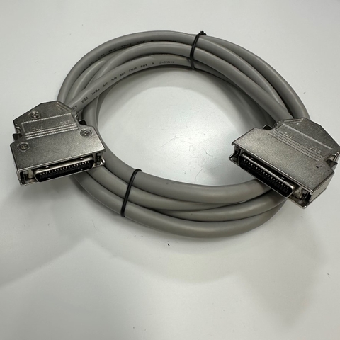 Cáp 2.5M 8.4ft SCSI Connector 3M 10336 MDR 36 Pin Male to Male Pitch 1.27mm with 60 Degree Metal Gold Plated Latch Clip Grey OD 7.6mm Cable For Servo Drive I/O Signal Cable