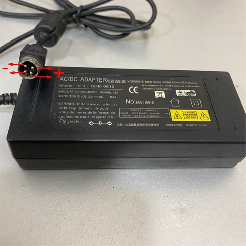 Adapter SDK-0610 12V 8A Connector Size 4 Pin 10mm Mini Din For Máy Bán Hàng Tự Động