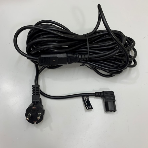 Dây Nguồn Vuông Góc Phải Chữ L 90 Độ AC Power Cord European CEE7/7 Schuko Plug to IEC C13 Right Angle 10A 250V 3x0.75mm² 18AWG OD 6.8mm Length 10M