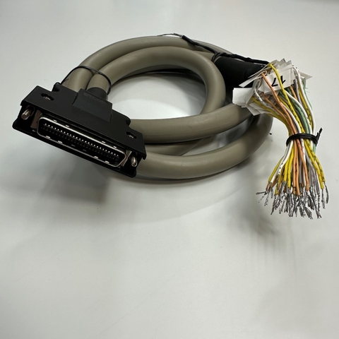 Cáp 1.5M 5ft I/O Signal Connector CN2 Harmonic Drive HA-800A Series Shielded Cable MDR 50 Pin Male to 50 Core Ends Hitach Cable 24AW OD Ø 13.5mm Grey