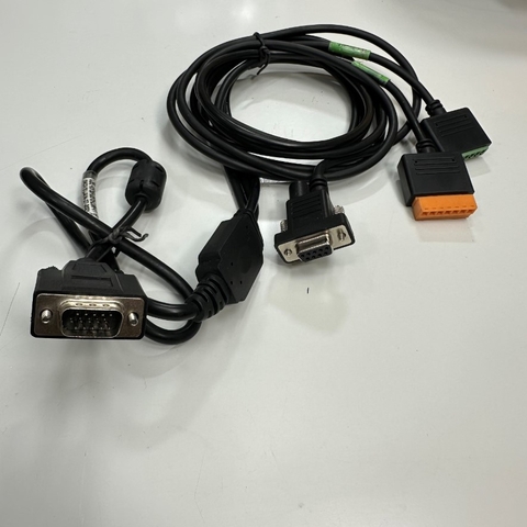 Cáp 2.1M 7ft CBL-VS150-DB15-2.0M-V1 Cable MGVR Barcode Scanner Reader Connector VGA HD 15 Pin Male   to DB9 Female + 5.5 x 2.1mm Female DC Power Jack and Splitter Y 2 Port I/O Cable 7 Pin Terminal Blocks
