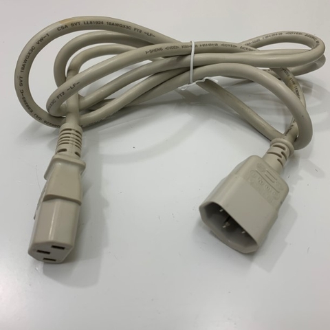 Dây Nguồn I-Sheng IS-011 IS-14 Power Cord C13 to C14 10A 250V 18AWG 3x0.75mm² H05VV-F Cable OD 6.7mm 5Ft Dài 1.5M Grey For Switch Cisco PDU UPS