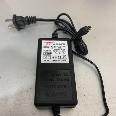 Adapter 12V 2A RISHE HP-012F-02K Connector Size 5.5mm x 2.1mm