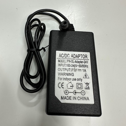 Adapter 24V 1A 24W PW-DL + ---C--- - Connector Tip Size 5.5mm x 2.5mm For Datalogic PW-CAB-1051 Matrix120 I/O Cable Power Supply 24V