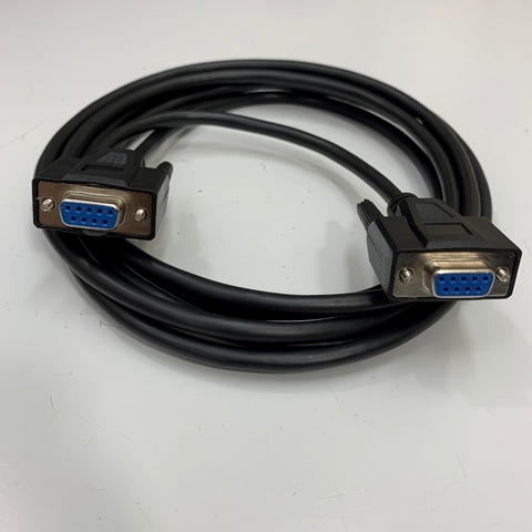 Cáp RS-232C Serial Communication Data DB9 Female to DB9 Female Null Modem Crossover Cable 3M Shielded Cable with 28AWG Color Black For Số Hóa Dữ Liệu RS232 Thiết Bị Công Nghiệp, Y Tế