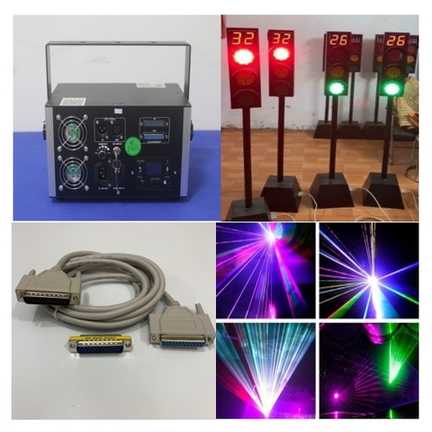 Cáp X-Laser ILDA Laser Cable DB25 Male to Female Dài 3M + Changer DB25 Male to Male For Laser Control Bar Vũ Trường 3D