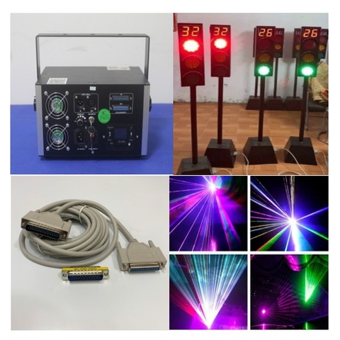 Cáp X-Laser ILDA Laser Cable DB25 Male to Female Dài 5M + Changer DB25 Male to Male For Laser Control Bar Vũ Trường 3D