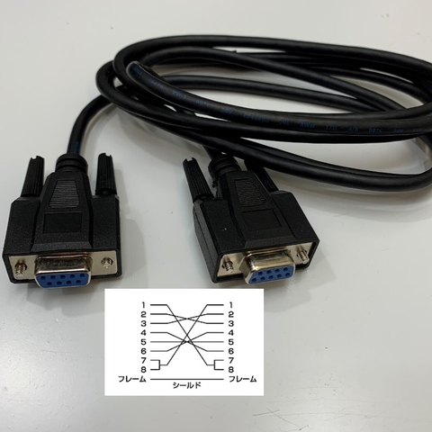 Cáp 1.5M 5ft Hàng OEM Thay Thế RS-232C SANWA KRS-403XF1K2 Connector DB9 Female to Female Shielded Crossover Cable Black For Industrial Machine witch Computer I/O Data Communication RS-232C Cable