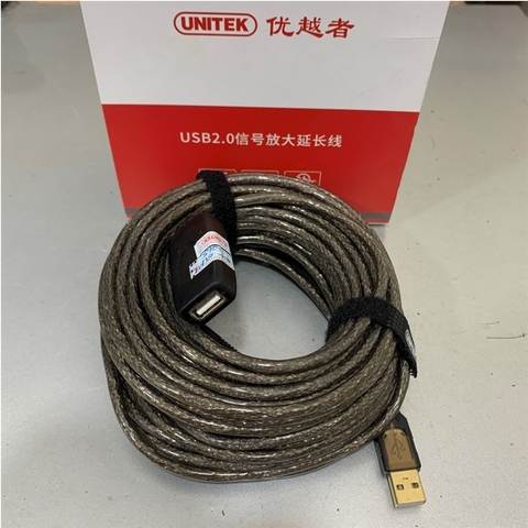 Cáp Nối Dài USB Có IC USB 2.0 A Male to A Female Extension IC Chipset Cable Chính Hãng Unitek U-265 Length 15M For Truyền Hình Ảnh Từ Camera Đến Máy Tính Hoặc Máy Chiếu