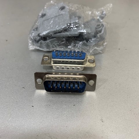 Rắc Hàn Cổng DSUB DB-15-SP 15 Pin Male D-Sub 2 Row Chassis Mount Solder Connector Plug DB15 Connector Và Vỏ Ốp