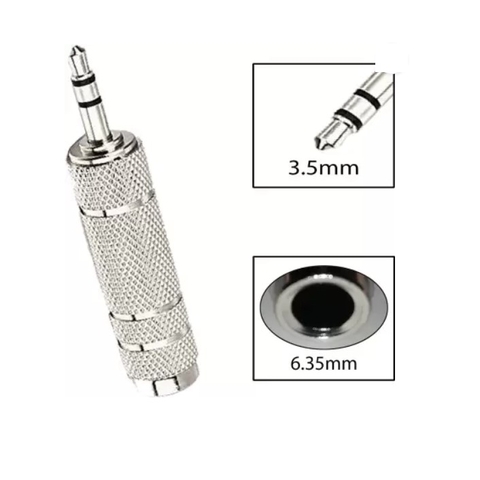 Rắc Chuyển Jack 3.5mm 3 Pole Male Plug to 6.35mm Female Metal Audio Adapter Converter