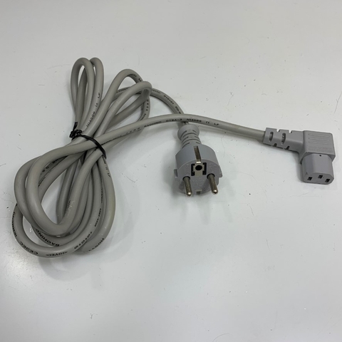 Dây Nguồn Vuông Góc Phải Chữ L 90 Độ Cisco Volex Europe Schuko CEE7/7 Plug to Right Angle IEC C13 Cable C13 10A 250V 18AWG 3x1.0mm² Cable Grey OD 7.0mm Gray Dài 2.5M 8.4ft