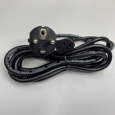 Dây Nguồn AC Power Cord A&D Moisture Analyzers Balances Europe Schuko CEE7/7 Plug to IEC C13 10A 250V 18AWG H05VV-F 3x1.0mm² Cable Black OD 7.0mm Dài 2.5M 8.4ft