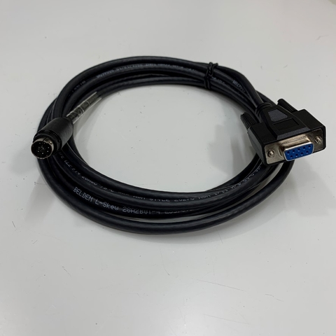 Cáp 3M 10ft RS232 Communication Shielded Cable Mini Din 8 Pin Male to DB9 Female For PLC Xinje XD5-48T6-C wich HMI Samkoon SK-102HE
