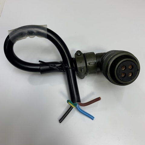 Cáp 0.2M Size 18 MS3057-10A Right Angle Plug Connector YONGJIN 18-10S 4 Pin to 4 Core Open End For Servo Motor Power Supply Cable