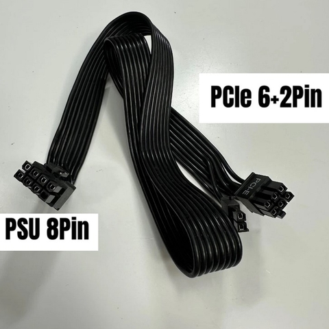 Dây Nguồn 0.6M 3ft Power Supply Modular GPU 8 Pin to 6+2 Pin PCI-E Graphic Card Cable EVGA For Seasonic G-750, G-650, G-550, G-450, G-360 Modular Power Supply Units 18AWG