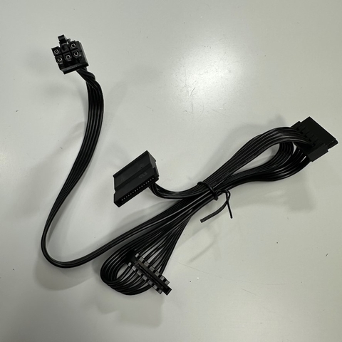 Dây Nguồn 0.8M 2.6ft GPU 6 Pin to 3 Port SATA Power Supply Cable Hard Drive For Corsair RM1000, RM850, RM750, RM650, RM550, RM45 Modular Power 18AWG 50+15+15CM